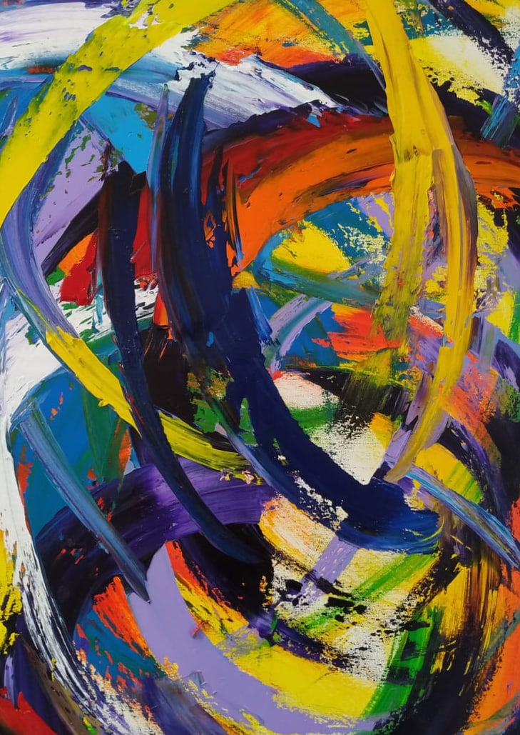 Abstract Oil painting Universe Nina L - 6