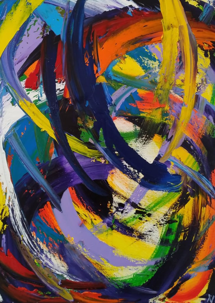 Abstract Oil painting Universe Nina L - 8
