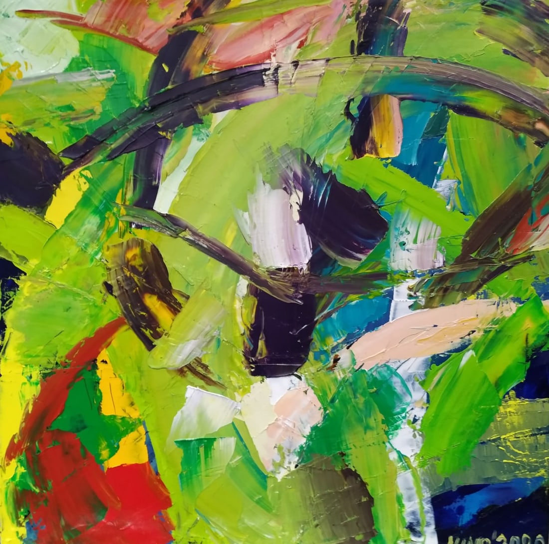 Abstract Oil painting In flight Nina L: Title: Abstract Oil painting In flight Nina L Description: 67Lt Painter: Nina L. Size: 60x60 cm/ 23.62x23.62 inches Components: oil, canvas Original painting CONDITION: exellent ERA: 2020 ARTIST: She