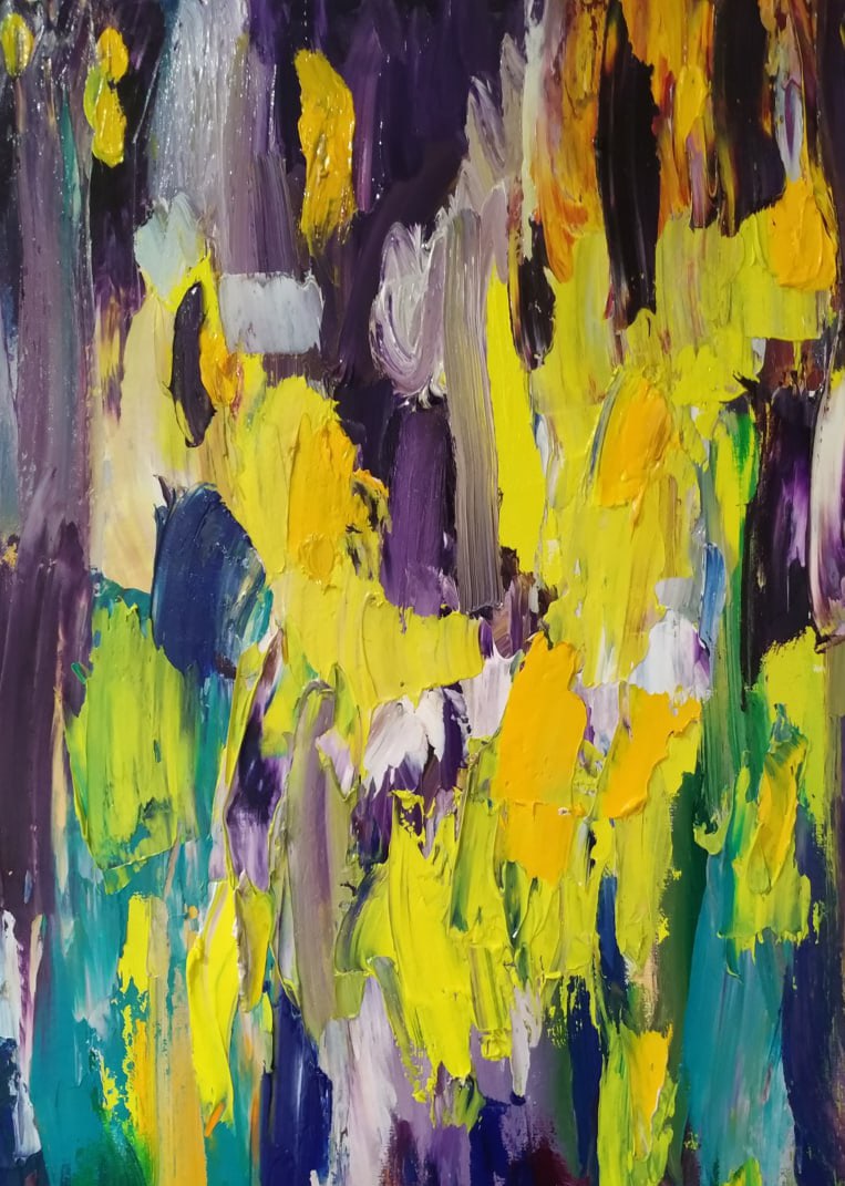 Oil painting Daffodils and irises Nina L - 2