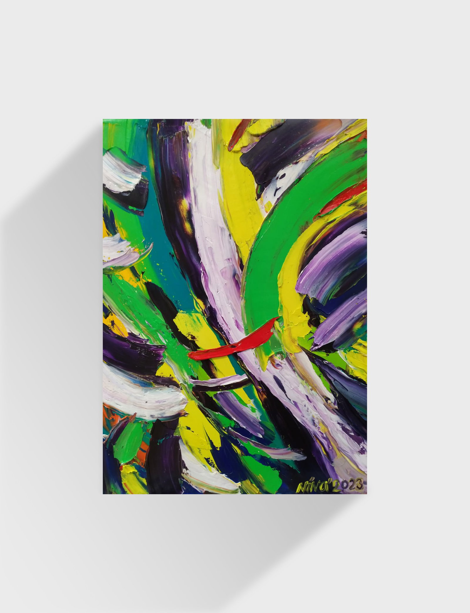 Abstract Oil painting Boat Nina L - 10