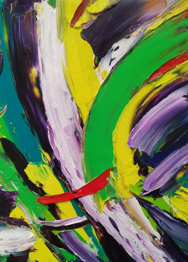 Abstract Oil painting Boat Nina L - 3