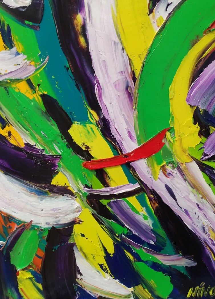 Abstract Oil painting Boat Nina L - 4