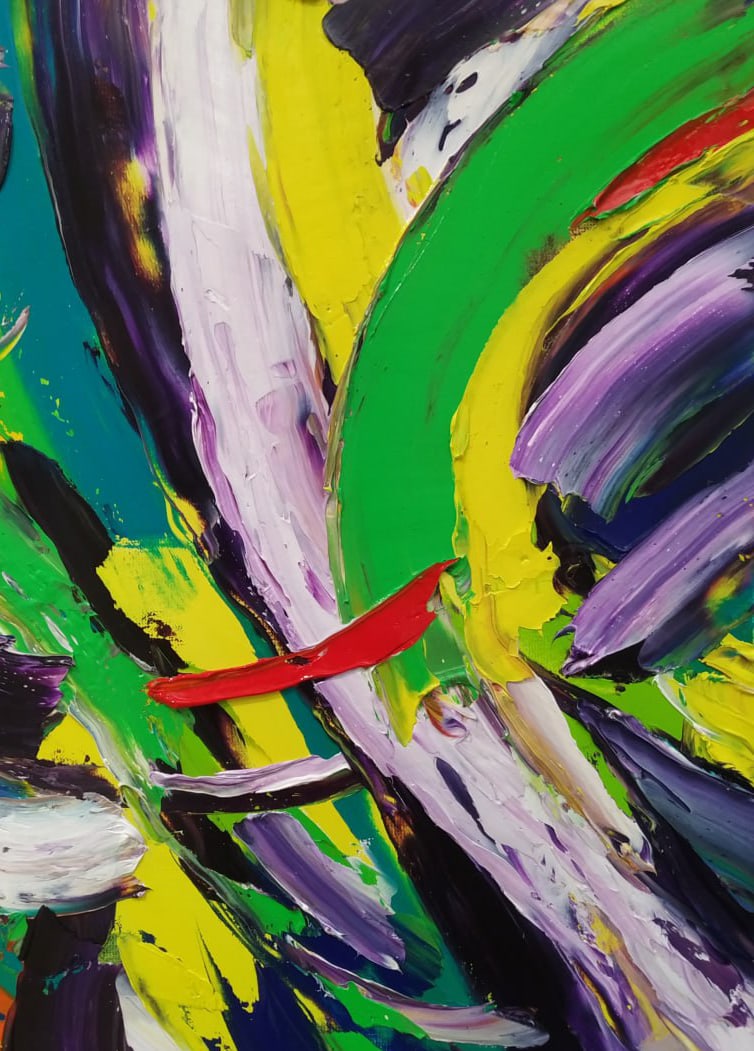 Abstract Oil painting Boat Nina L - 9