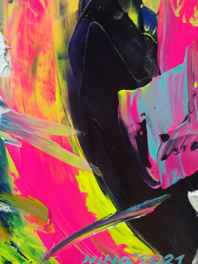 Abstract Oil painting Surf Nina L - 7