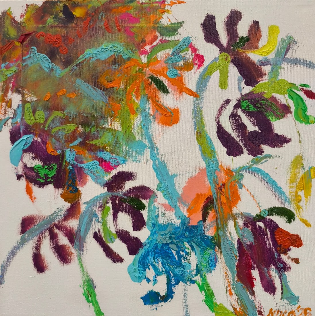 Abstract Oil painting Cold days Nina L: Title: Abstract Oil painting Cold days Nina L Description: 162Lt Painter: Nina L. Size: 40x40 cm/ 15.74x15.74 inches Components: oil, canvas Original painting CONDITION: exellent ERA: 2026 ARTIST: She