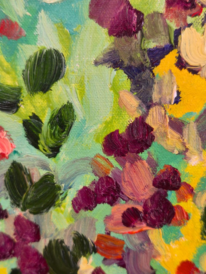 Abstract Oil painting Berry field Nina L - 2