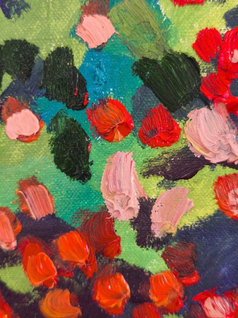 Abstract Oil painting Berry field Nina L - 3