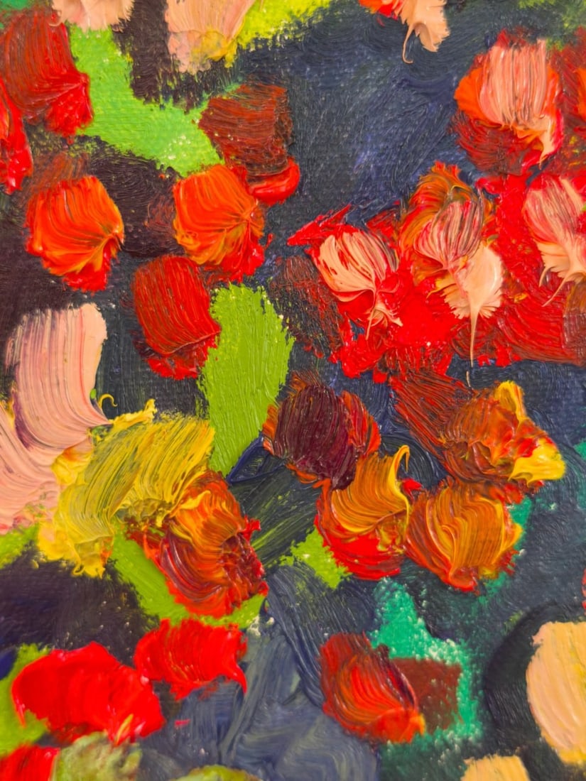 Abstract Oil painting Berry field Nina L - 4