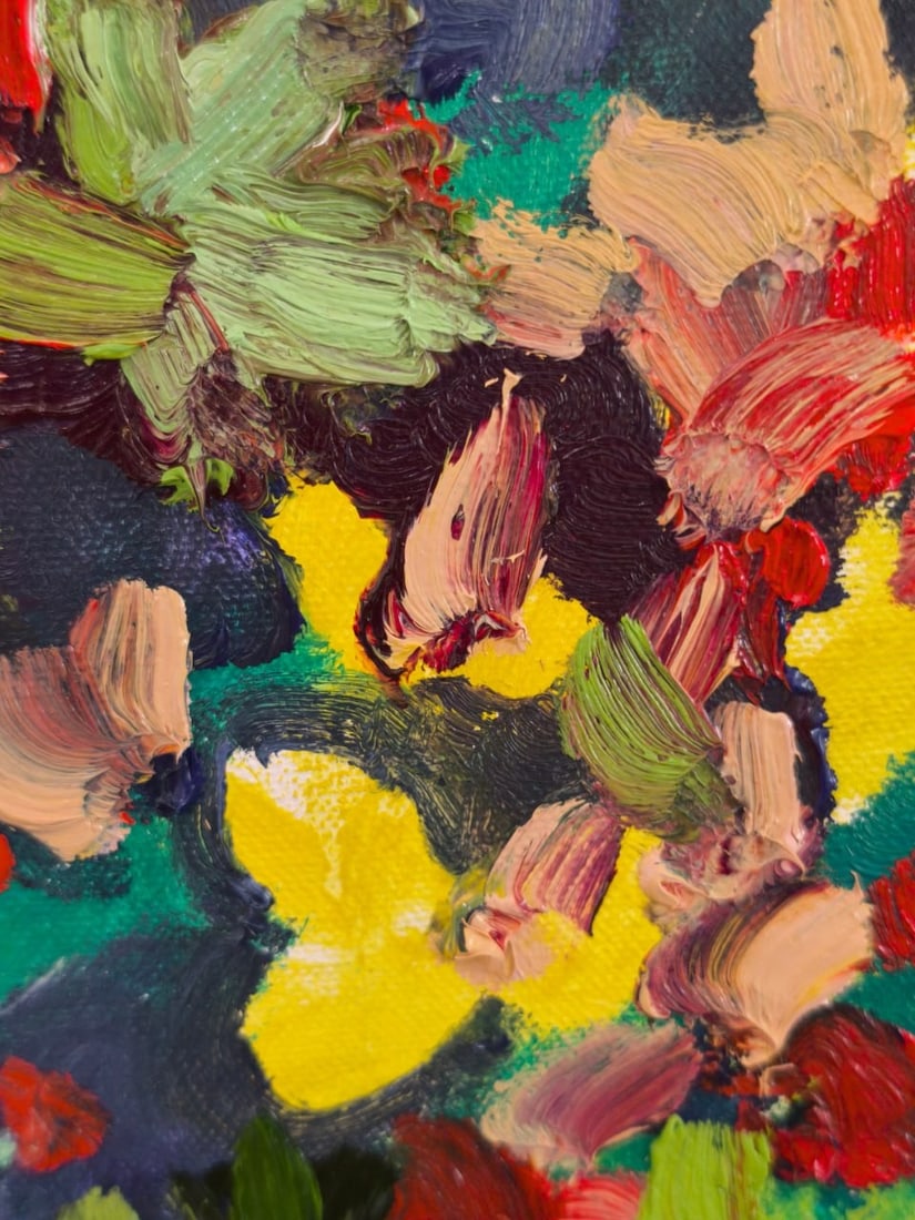 Abstract Oil painting Berry field Nina L - 5