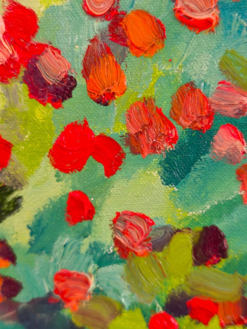 Abstract Oil painting Berry field Nina L - 6