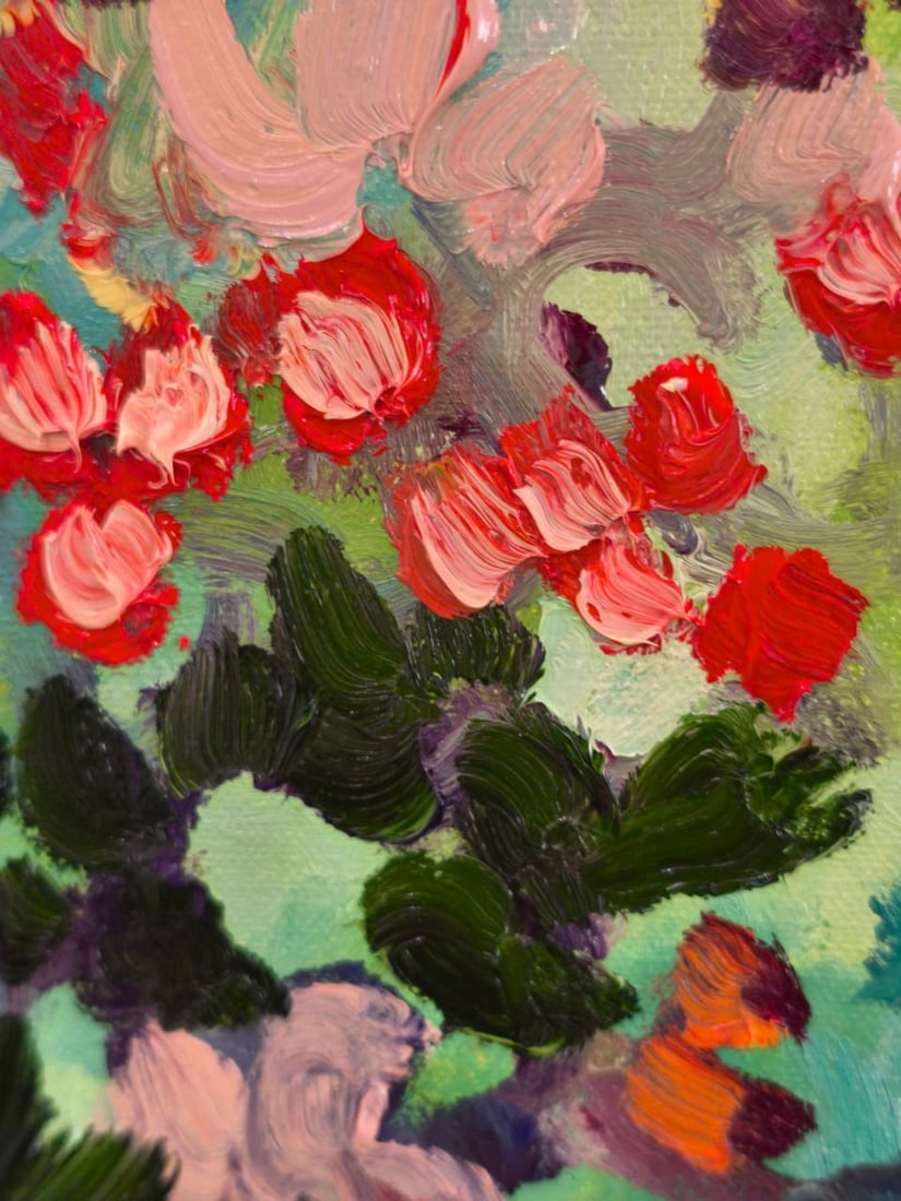 Abstract Oil painting Berry field Nina L - 7