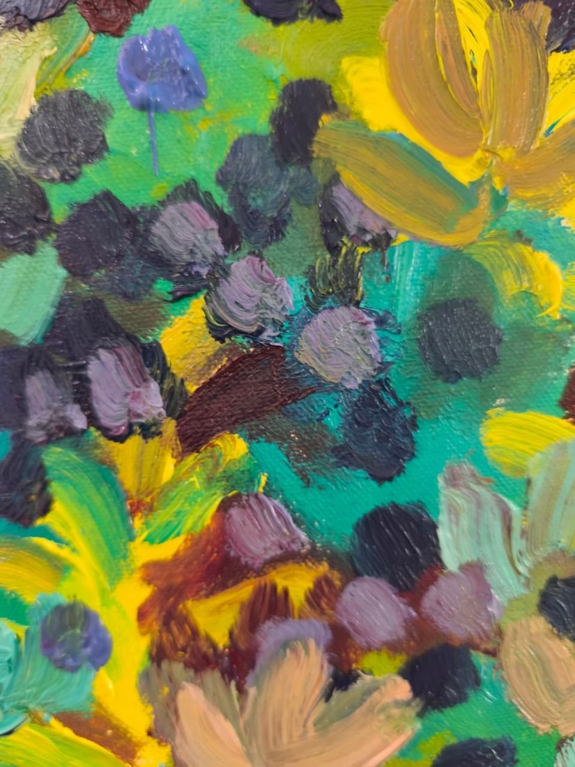 Abstract Oil painting Blueberry field Nina L - 2