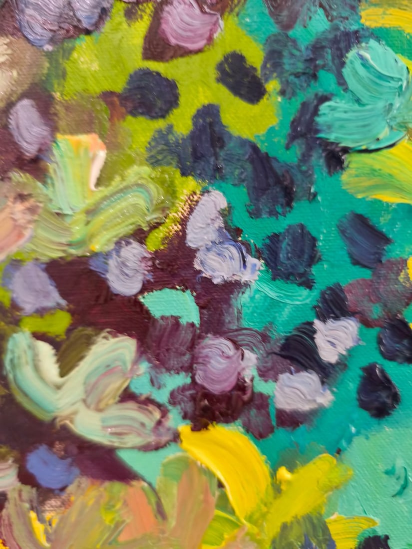 Abstract Oil painting Blueberry field Nina L - 3