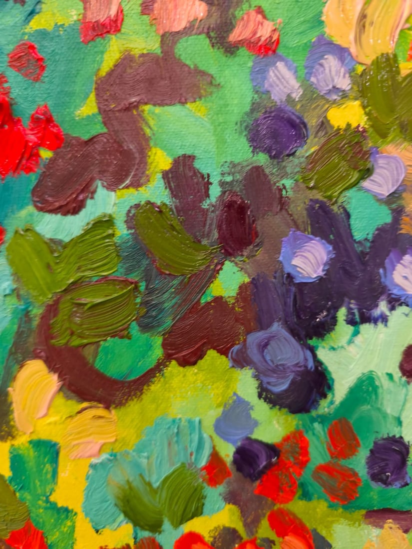 Abstract Oil painting Berries field Nina L - 3