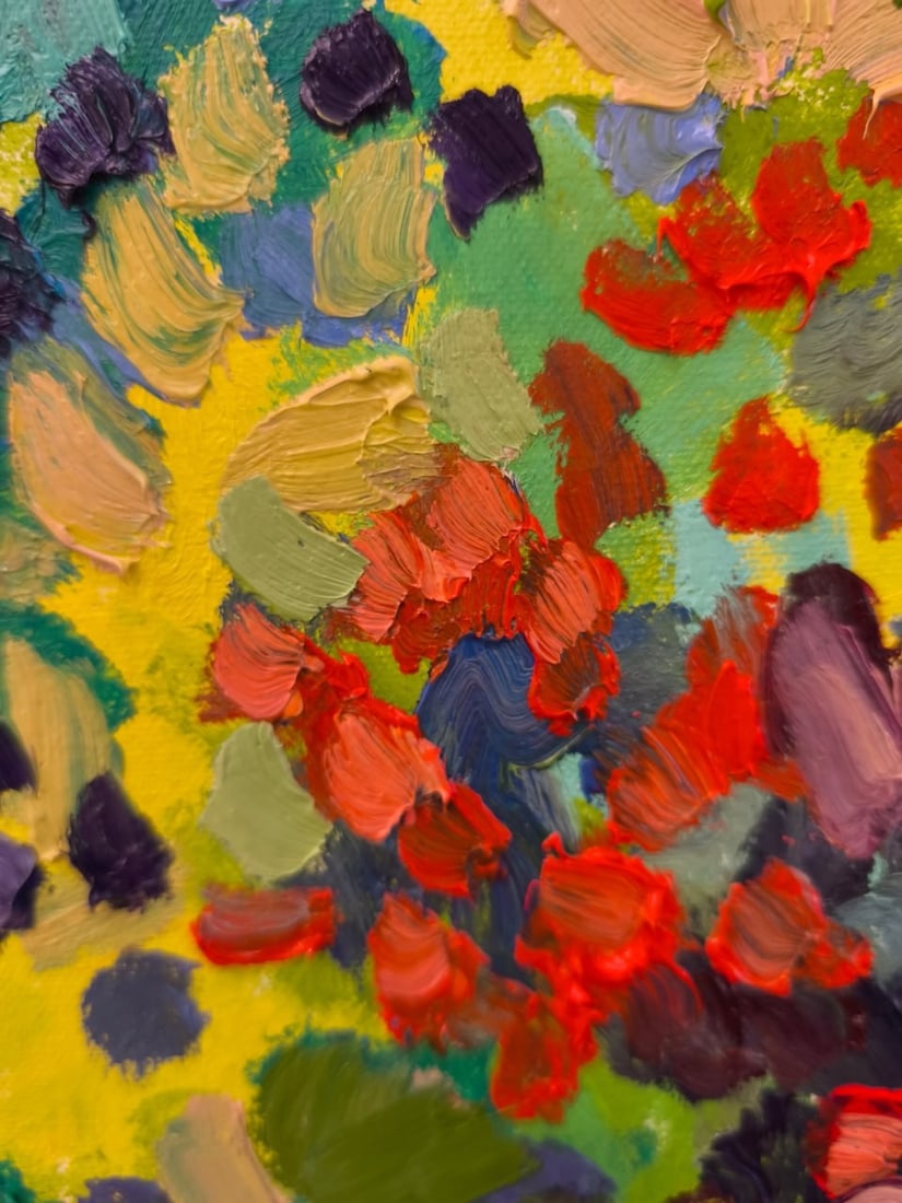 Abstract Oil painting Berries field Nina L - 4