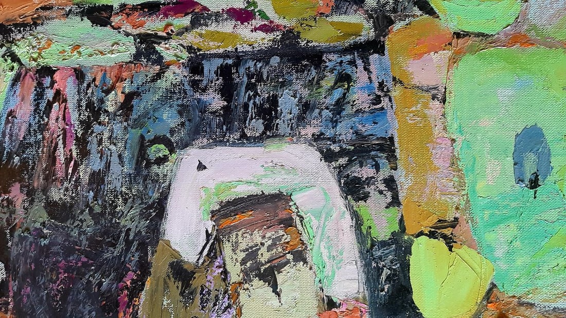 Abstract Oil painting Green apples Tetyana Shulyak - 5