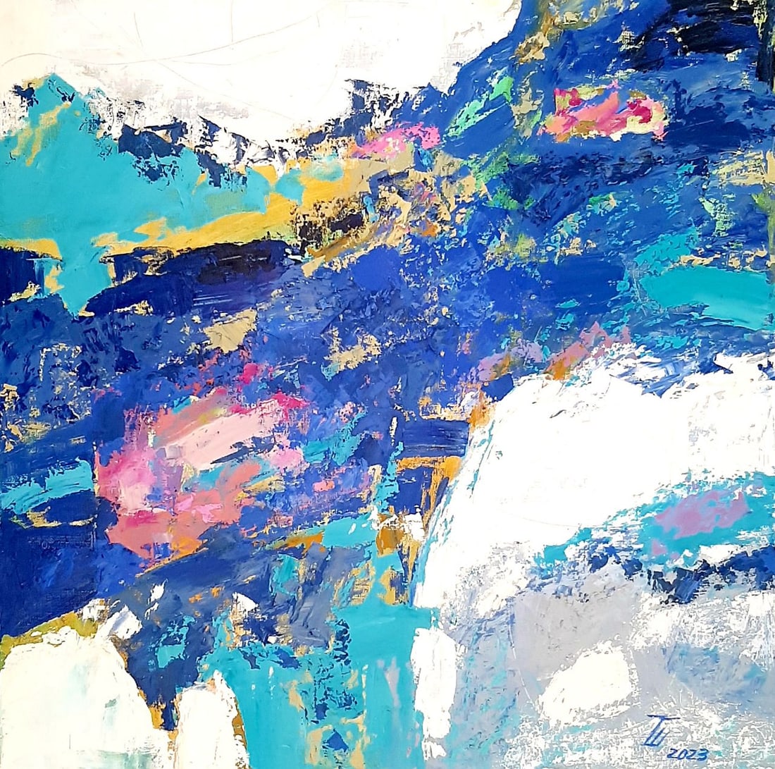 Abstract Oil painting Seaway Tetyana Shulyak: Title: Abstract Oil painting Seaway Tetyana Shulyak Description: 19Sl Painter: Tetyana Shulyak Size: 60x60 cm/23.62x23.62 inches Components: oil, canvas Original painting from our collection ERA: