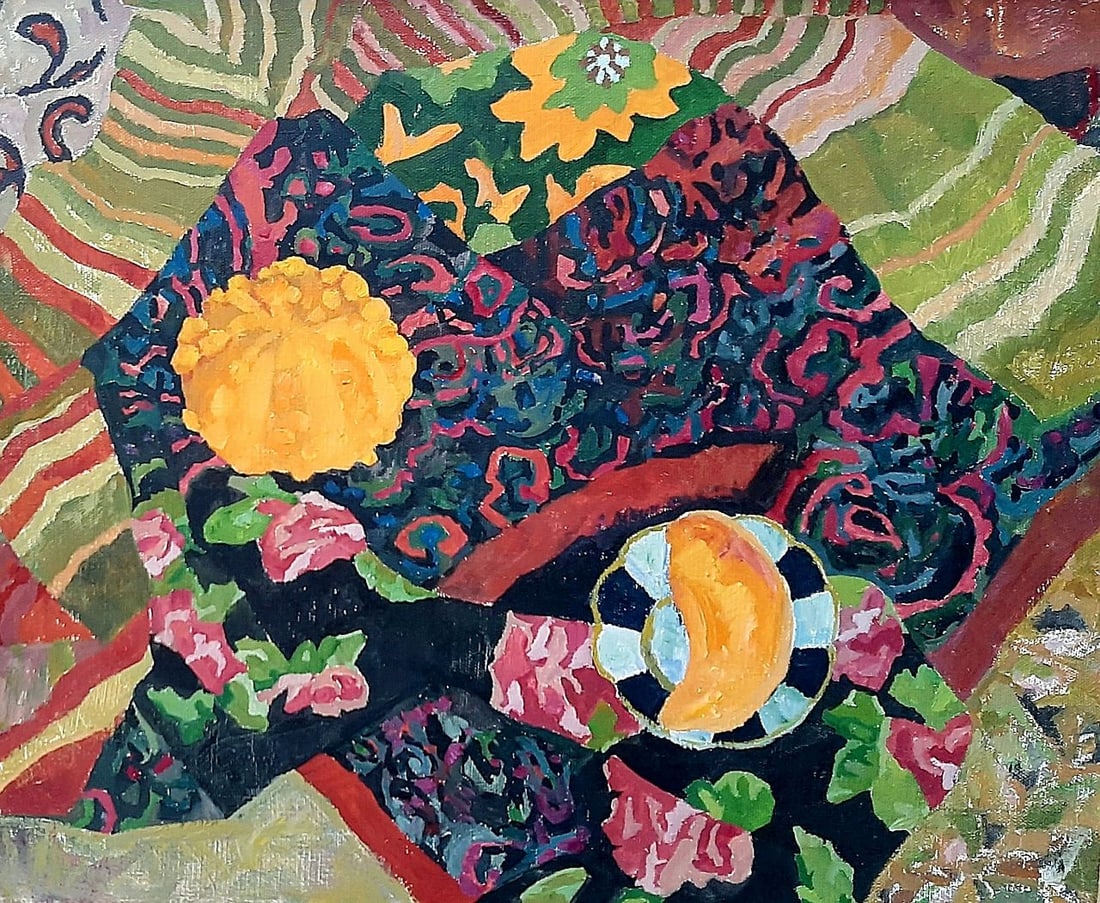Abstract Oil painting Yellow pumpkin Tetyana Shulyak: Title: Abstract Oil painting Yellow pumpkin Tetyana Shulyak Description: 28Sl Painter: Tetyana Shulyak Size: 50x60cm/19,68x23,62 inches Components: oil, canvas Original painting from our collection