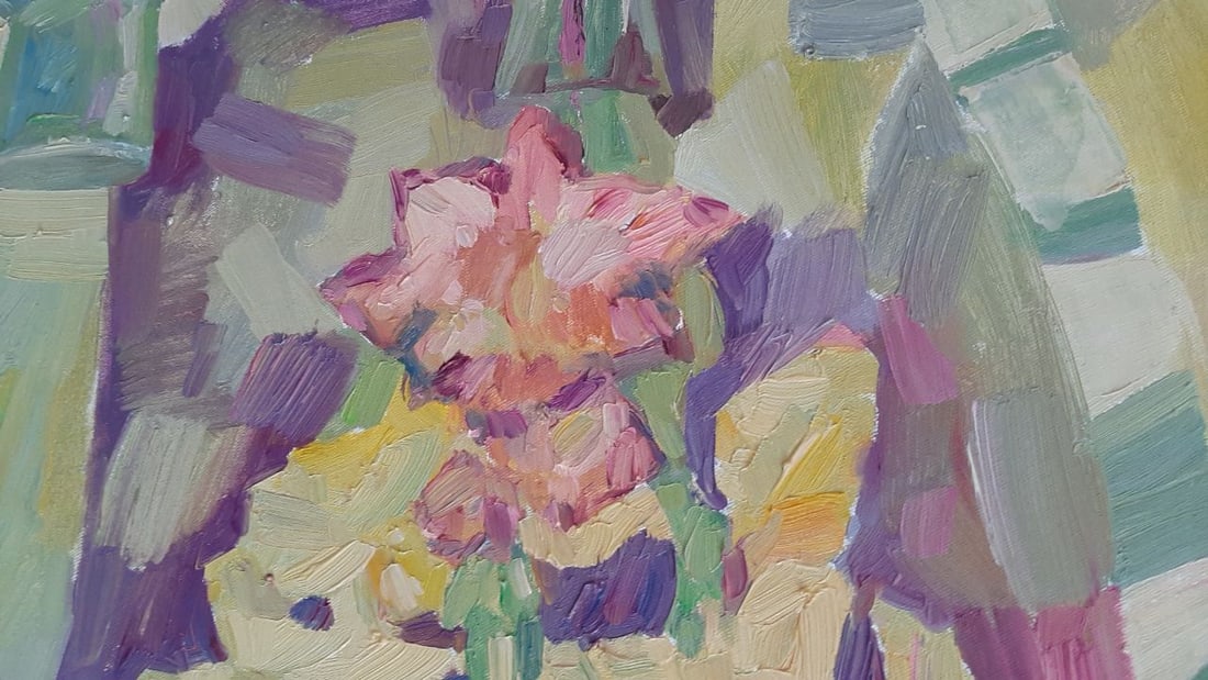 Abstract Oil painting Still life with gladioli Tetyana Shulyak - 4