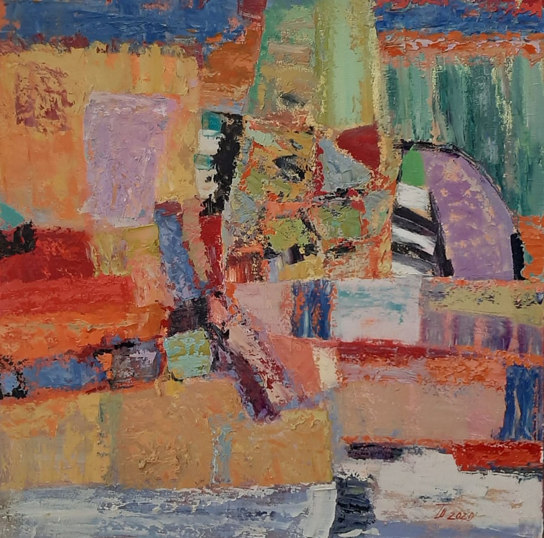 Abstract Oil painting Hot August Tetyana Shulyak: Title: Abstract Oil painting Hot August Tetyana Shulyak Description: 36Sl Painter: Tetyana Shulyak Size: 60x60cm/23,62x23,62 inches Components: oil, canvas Original painting from our collection ERA: