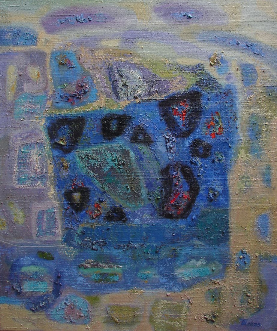 Abstract Oil painting Moonlit night Tetyana Shulyak: Title: Abstract Oil painting Moonlit night Tetyana Shulyak Description: 41Sl Painter: Tetyana Shulyak Size: 60x50 cm/23.62x19.68 inches Components: oil, canvas Original painting from our collection