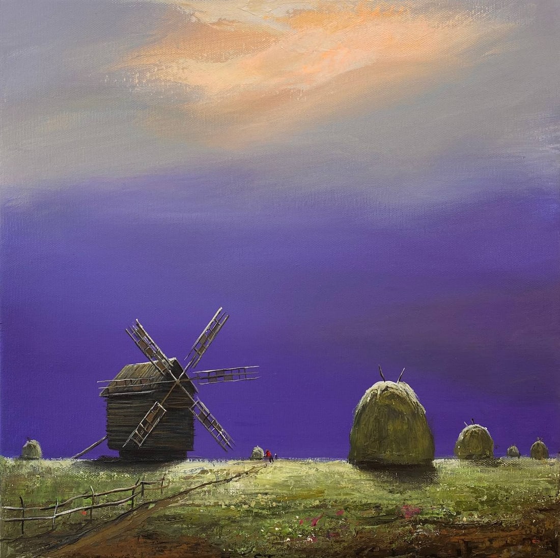 Acrylic painting Hay Igor Kutsenko: Title: Acrylic painting Hay Igor Kutsenko Description: 43Kut Painter: Igor Kutsenko Size: 40x40 cm/15,75x15,75 inches Components: Acrylic, canvas Original painting from our collection ERA: 2024 Short