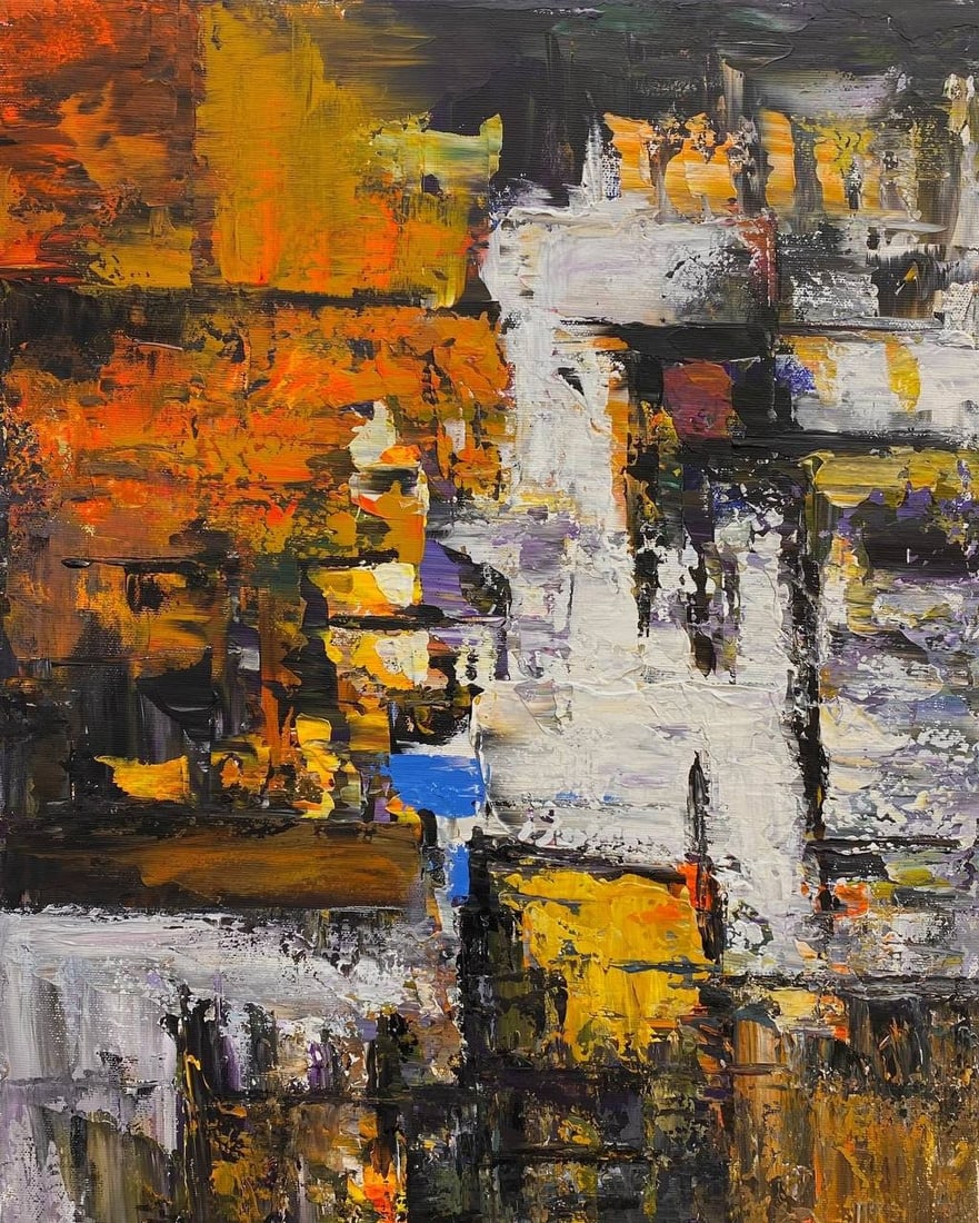 Acrylic painting Evening Igor Kutsenko: Title: Acrylic painting Evening Igor Kutsenko Description: 55Kut Painter: Igor Kutsenko Size: 50x40 cm/19,68x15,75 inches Components: Acrylic, canvas Original painting from our collection ERA: 2025