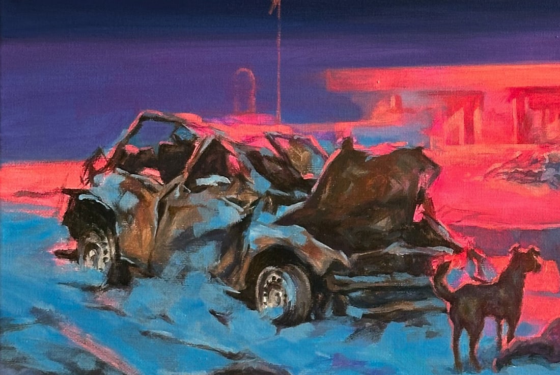 Oil landscape painting Outside Ivan T. - 7