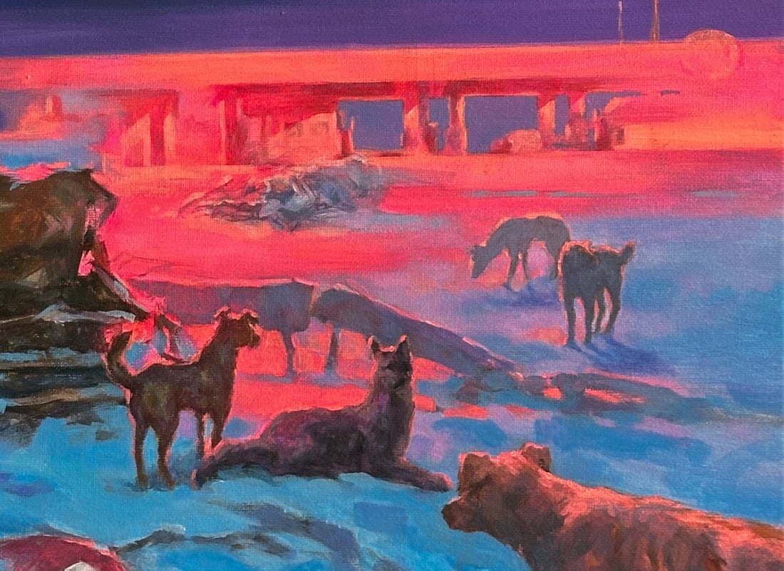 Oil landscape painting Outside Ivan T. - 8