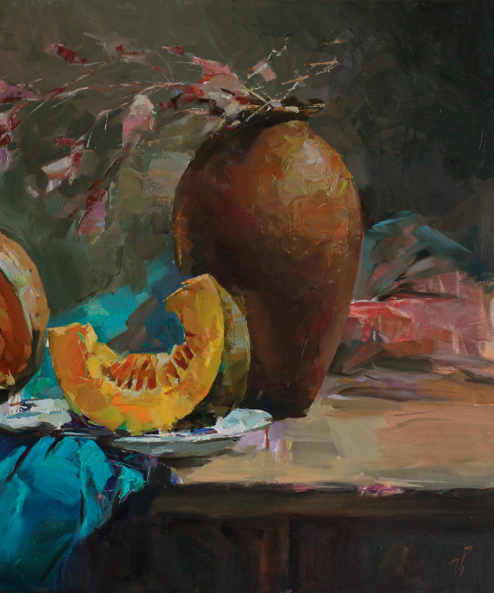 Oil still life painting Pumpkins Ivan T. - 9