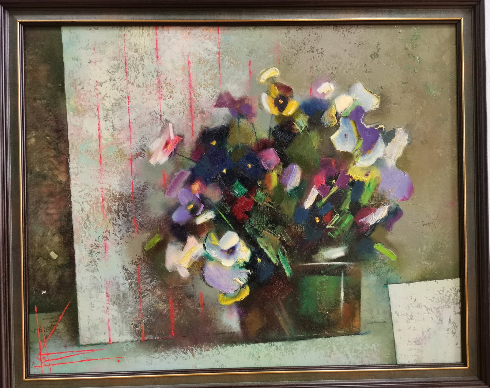 Oil painting Still life Viola tricolor Oksana Kyrylenko - 2