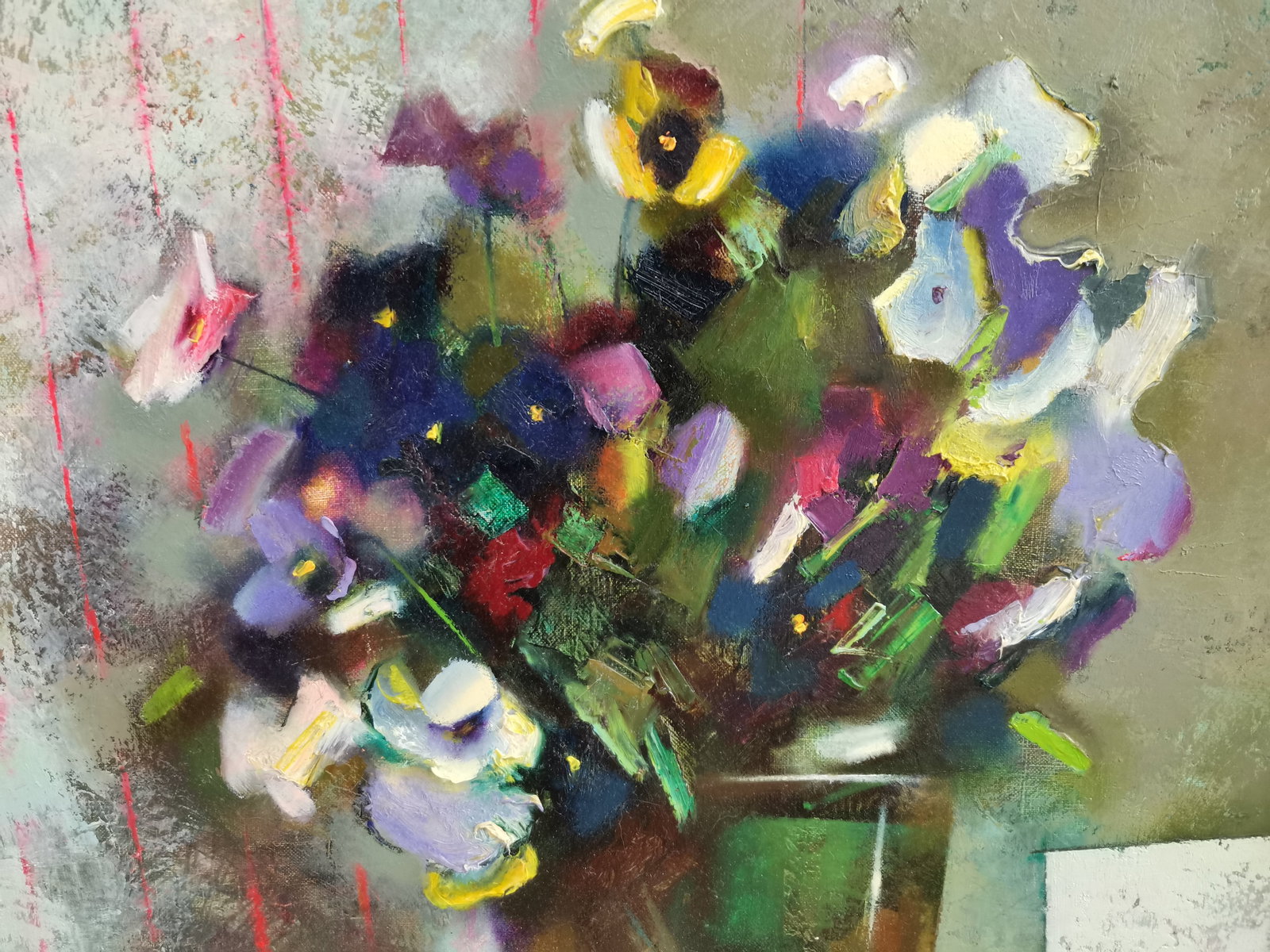 Oil painting Still life Viola tricolor Oksana Kyrylenko - 4