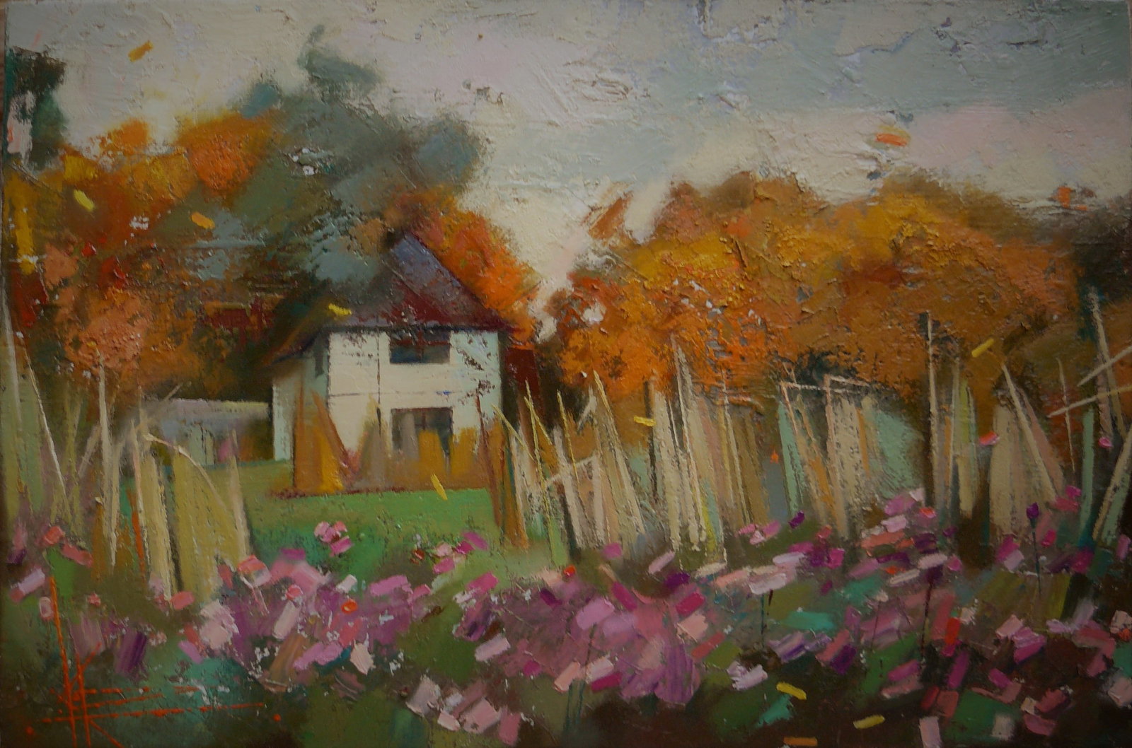 Oil painting Forester's house Oksana Kyrylenko: Title: Oil painting Forester's house Oksana Kyrylenko Description: 15KOR Painter: Oksana Kyrylenko Size: 32x48 cm/12.5x19 inches Components: oil, canvas Original painting ERA: 2019 Oksana Ivanivnawas 