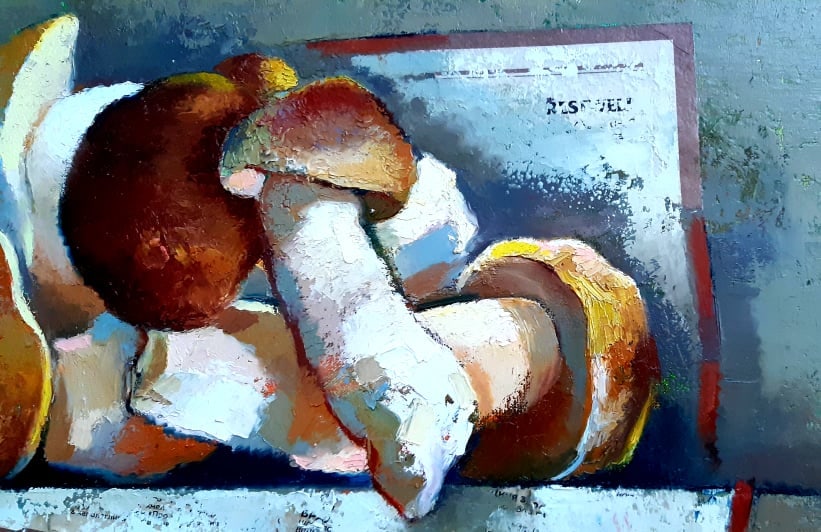 Oil painting White Mushrooms Oksana Kyrylenko - 5