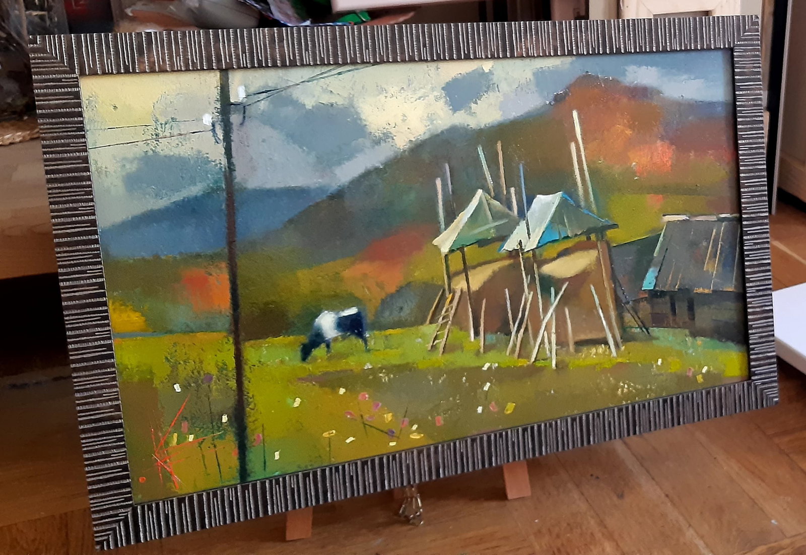 Oil painting Carpathian Routine Oksana Kyrylenko: Title: Oil painting Carpathian Routine Oksana Kyrylenko Description: 30KOR Painter: Oksana Kyrylenko Size: 30x50 cm/'12x20 inches Components: oil, canvas Original painting ERA: 2020 Oksana