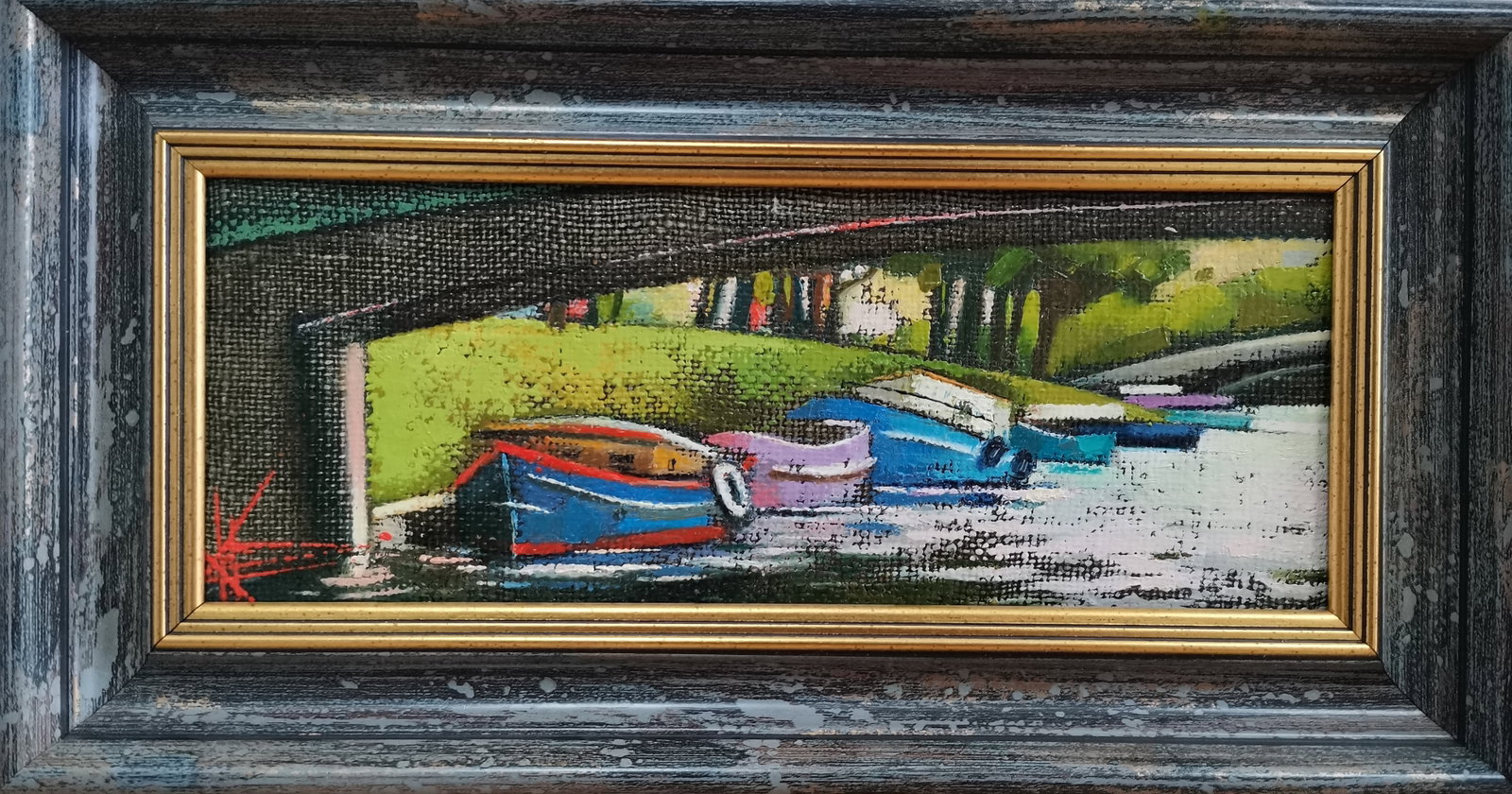 Abstract Oil painting St. Petersburg boats Oksana Kyrylenko (1 of 5)