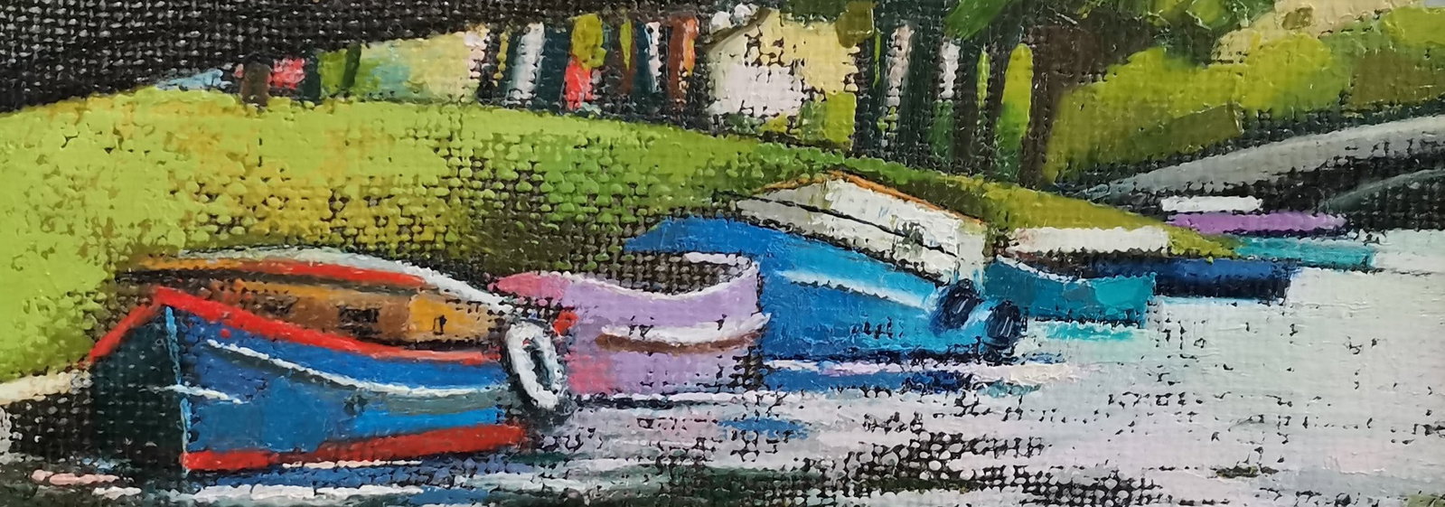 Abstract Oil painting St. Petersburg boats Oksana Kyrylenko - 5