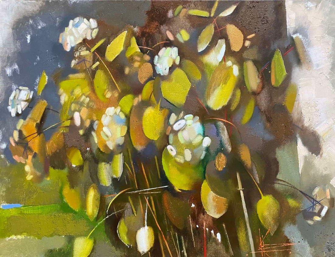 Abstract Oil painting Autumn hydrangea Oksana Kyrylenko - 12