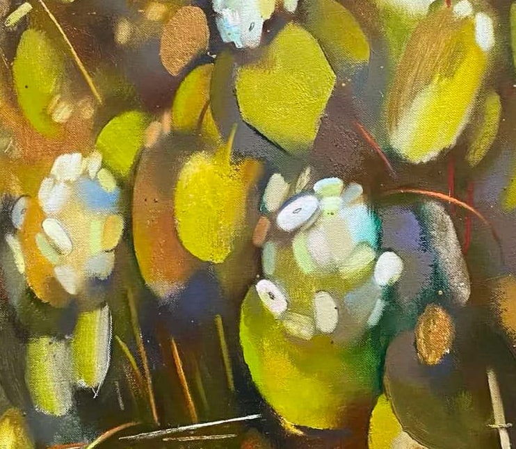 Abstract Oil painting Autumn hydrangea Oksana Kyrylenko - 4
