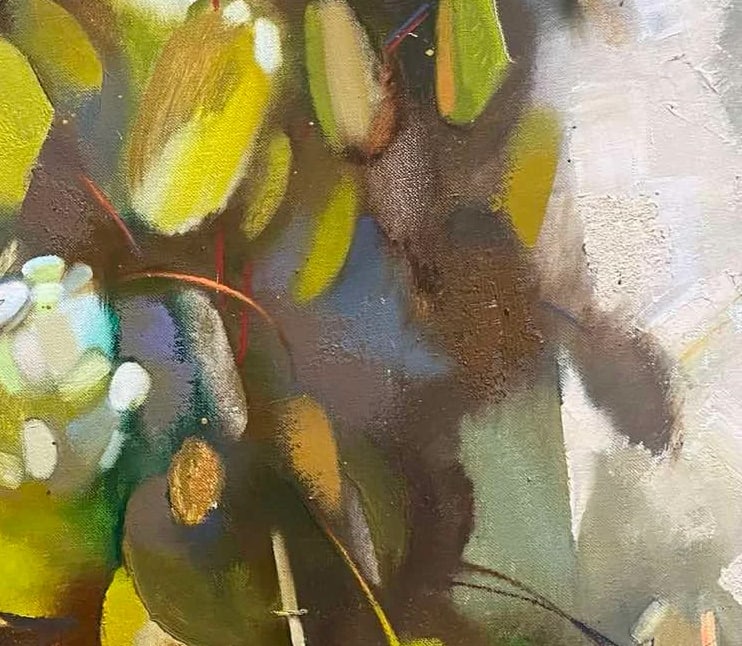 Abstract Oil painting Autumn hydrangea Oksana Kyrylenko - 5