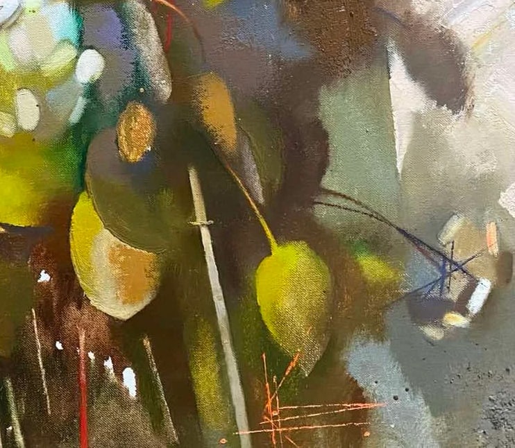 Abstract Oil painting Autumn hydrangea Oksana Kyrylenko - 8