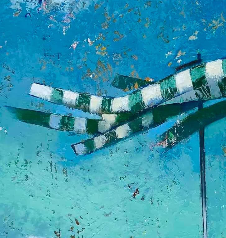 Abstract Oil painting Beach houses Oksana Kyrylenko - 3