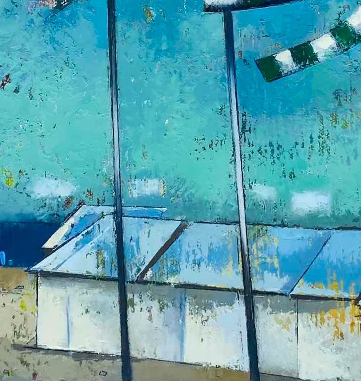 Abstract Oil painting Beach houses Oksana Kyrylenko - 7