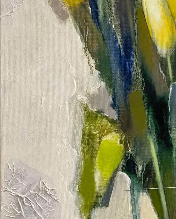 Abstract Oil painting Lemon tulips Oksana Kyrylenko - 3