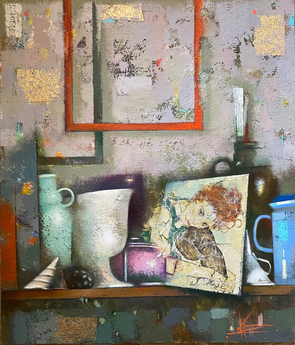 Abstract Oil painting Viennese trinkets Oksana Kyrylenko: Title: Abstract Oil painting Viennese trinkets Oksana Kyrylenko Description: 124KOR Painter: Oksana Kyrylenko Size: 70x60 cm/27,5x23.62 inches Components: oil, canvas Original painting from our collec
