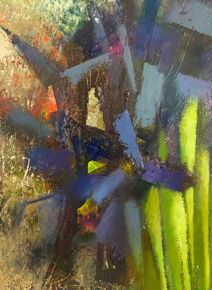 Abstract Oil painting Simple irises Oksana Kyrylenko - 10