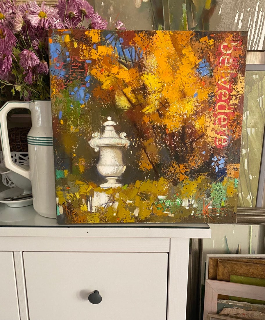Abstract Oil painting Autumn in Belvedere Park Oksana Kyrylenko - 5