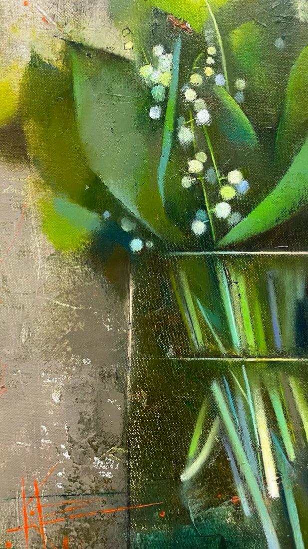 Abstract Oil painting Bouquet of lilies of the valley Oksana Kyrylenko - 4