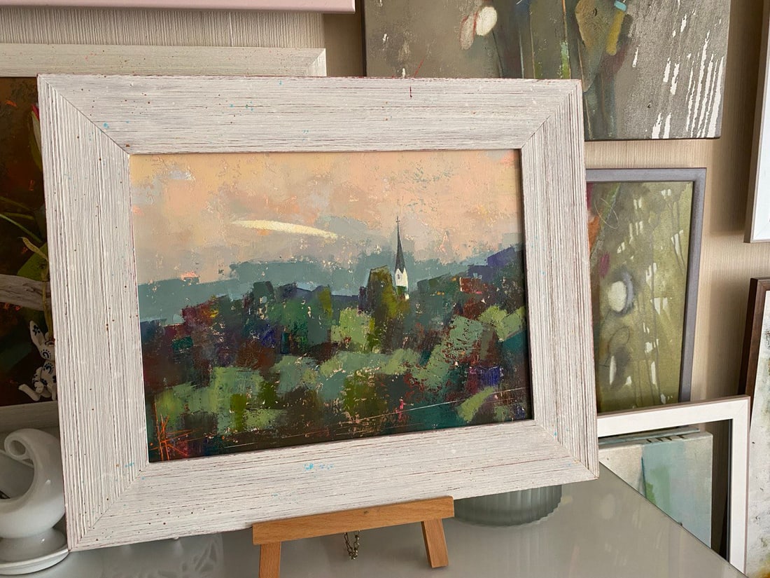 Abstract Oil painting From the train window. Journey to Tyrol Oksana Kyrylenko - 3